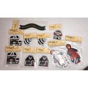 Cross Roads Minettes Lot Christmas Wood Cutouts Crafts Scrapbooking Junk Journal
